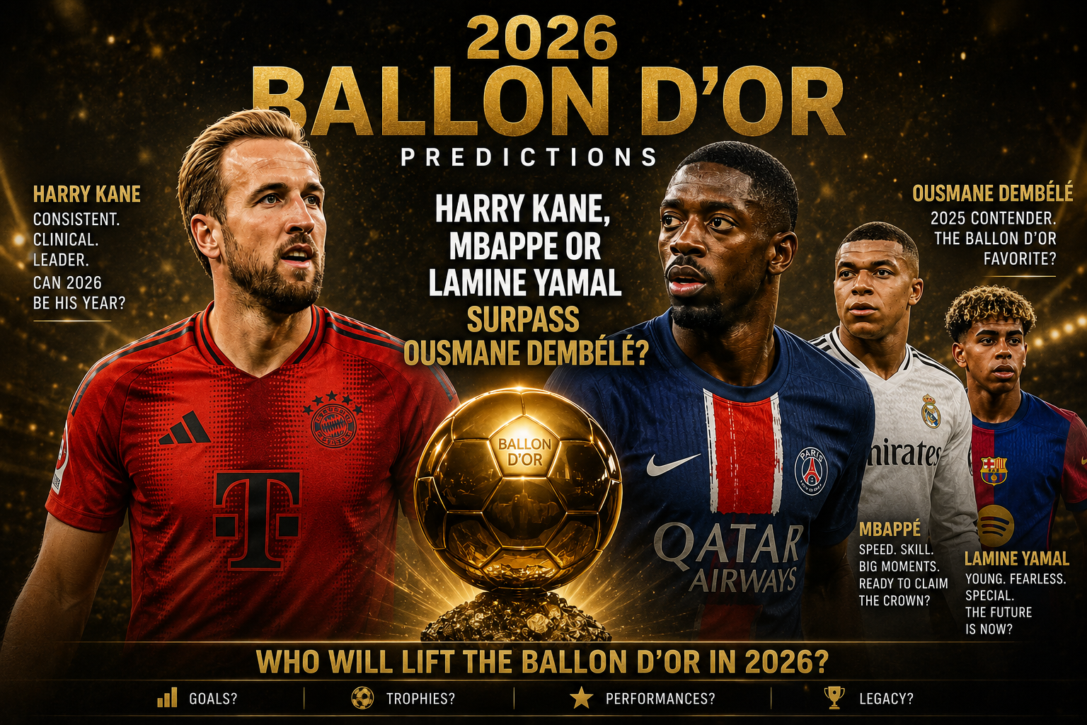 2026 Ballon d’Or Predictions: Can Harry Kane or Lamine Yamal, Mbappe Surpass ousmane Dembele 